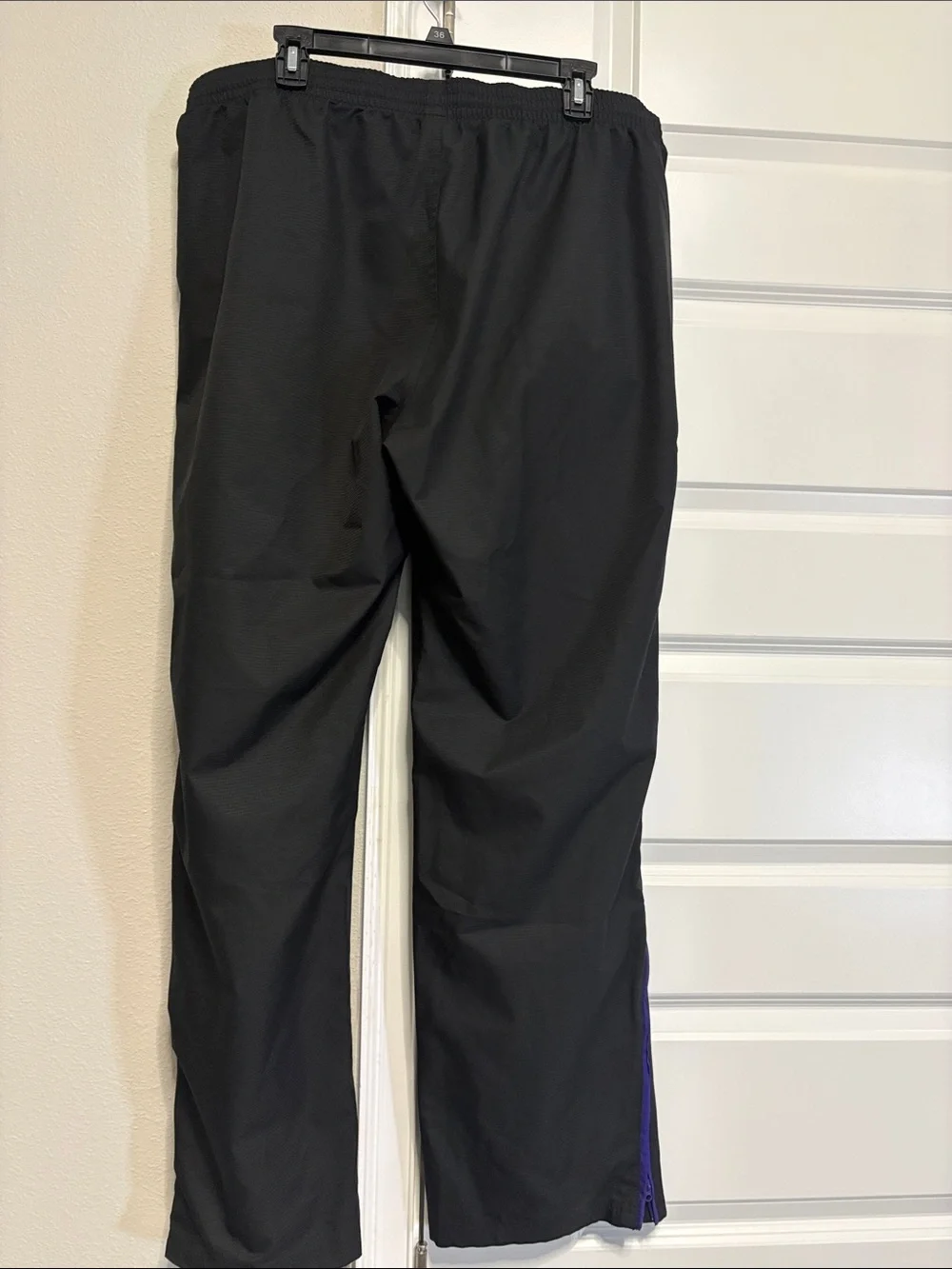 adidas Black Joggers with Purple Trim